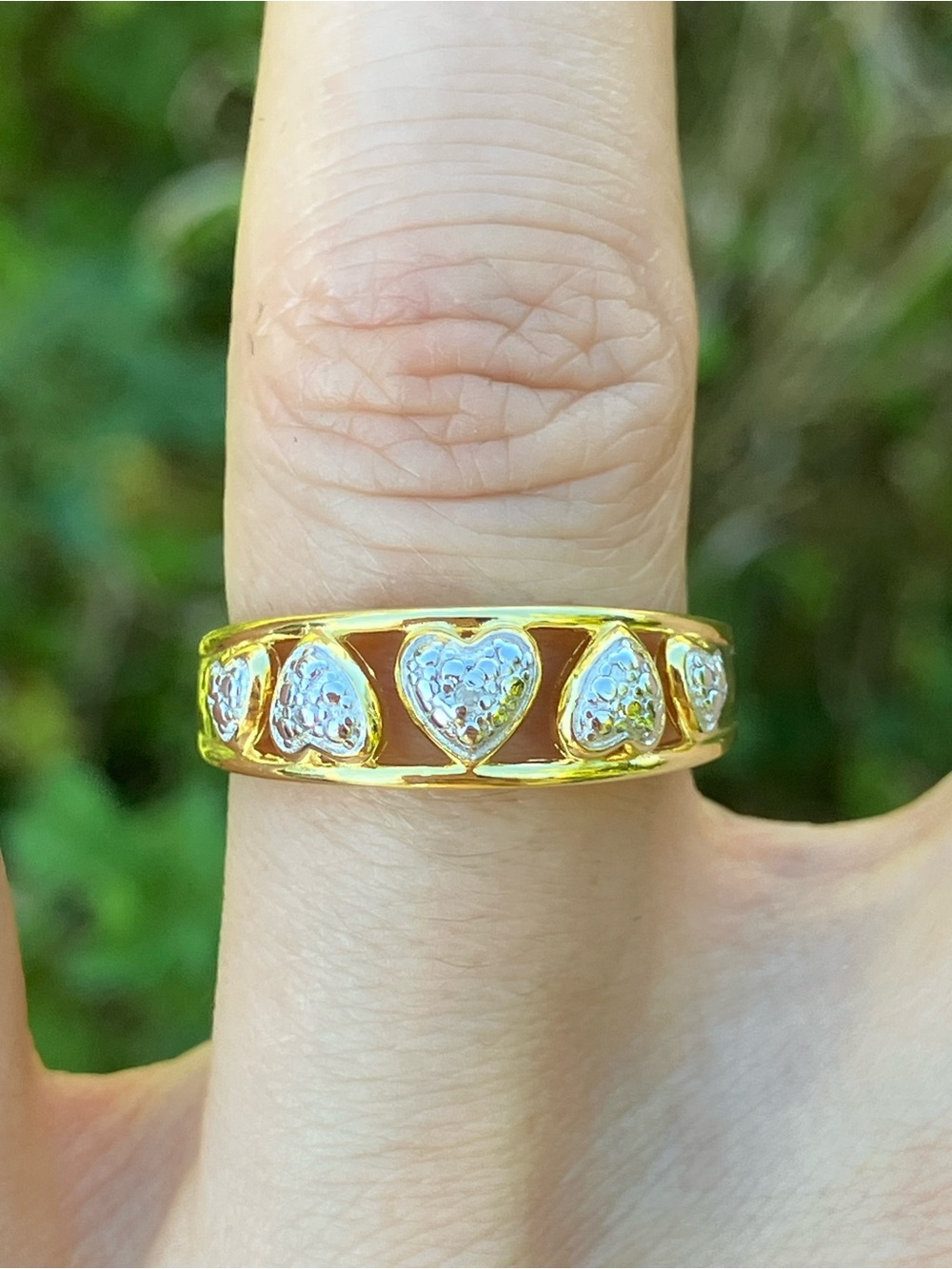 White Diamond Heart Ring Size 7